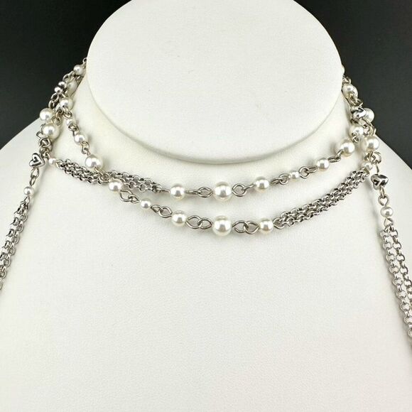 NEW Brighton Charleston Tassel Necklace Faux Pearl Beads Long Vintage Retired - Picture 2 of 5